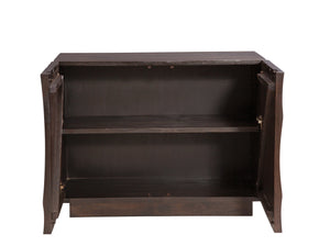 Basset Mirror Reverie Accent Cabinet - Contemporary Mango Wood Storage With Unique Carvings For Timeless Style Brown Wood 5581-lr-508