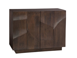 Basset Mirror Reverie Accent Cabinet - Contemporary Mango Wood Storage With Unique Carvings For Timeless Style Brown Wood 5581-lr-508