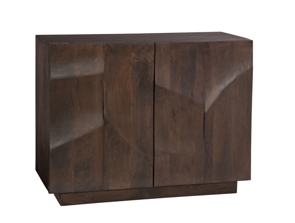 Basset Mirror Reverie Accent Cabinet - Contemporary Mango Wood Storage With Unique Carvings For Timeless Style Brown Wood 5581-lr-508