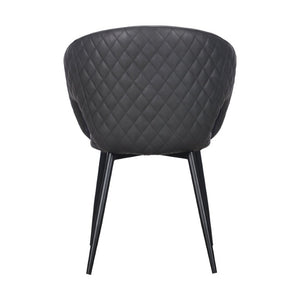 Set of Four Tufted Faux Leather Arm Chairs with Open Back Wood Frame for Dining