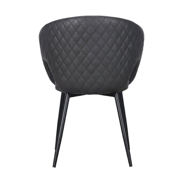 Set of Four Tufted Faux Leather Arm Chairs with Open Back Wood Frame for Dining