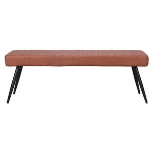 Homeroots 54" Stylish Brown & Black Faux Leather Dining Bench With Metal Frame - Ideal For Modern Spaces   558170