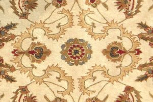 Homeroots 8' X 11' Ivory And Red Oriental Hand Tufted Non Skid Area Rug  Wool Blend 558172