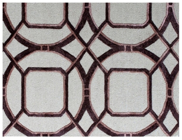 HomeRoots 5' X 8' Contemporary Abstract Geometric Hand-Tufted Area Rug for Stylish Family Spaces & Durability Silver 558177