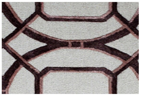 HomeRoots 5' X 8' Contemporary Abstract Geometric Hand-Tufted Area Rug for Stylish Family Spaces & Durability Silver 558177