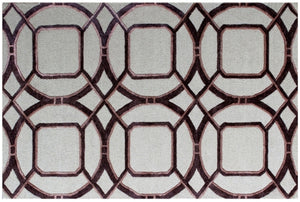 HomeRoots 5' X 8' Contemporary Abstract Geometric Hand-Tufted Area Rug for Stylish Family Spaces & Durability Silver 558177
