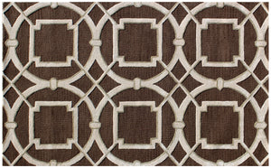 Homeroots 5' X 8' Brown And Ivory Abstract Geometric Hand Tufted Non Skid Area Rug  Wool 558178