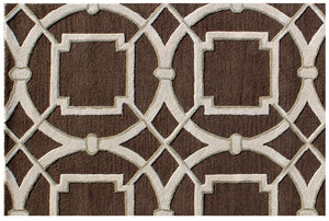 Homeroots 5' X 8' Brown And Ivory Abstract Geometric Hand Tufted Non Skid Area Rug  Wool 558178