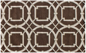 Homeroots 5' X 8' Brown And Ivory Abstract Geometric Hand Tufted Non Skid Area Rug  Wool 558178