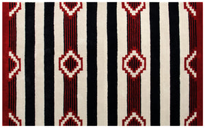 Homeroots 8' X 11' Ivory And Black Southwestern Hand Tufted Non Skid Area Rug  Wool 558181