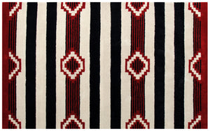 Homeroots 8' X 11' Ivory And Black Southwestern Hand Tufted Non Skid Area Rug  Wool 558181