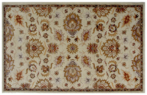 Homeroots 5' X 8' Cream Oriental Hand Tufted Non Skid Area Rug  Wool Blend 558182