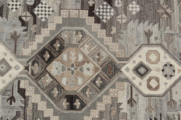 Homeroots 5' X 8' Natural Southwestern Hand Tufted Non Skid Area Rug  Wool 558183