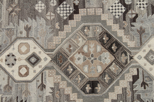 Homeroots 5' X 8' Natural Southwestern Hand Tufted Non Skid Area Rug  Wool 558183