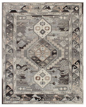 Homeroots 5' X 8' Natural Southwestern Hand Tufted Non Skid Area Rug  Wool 558183