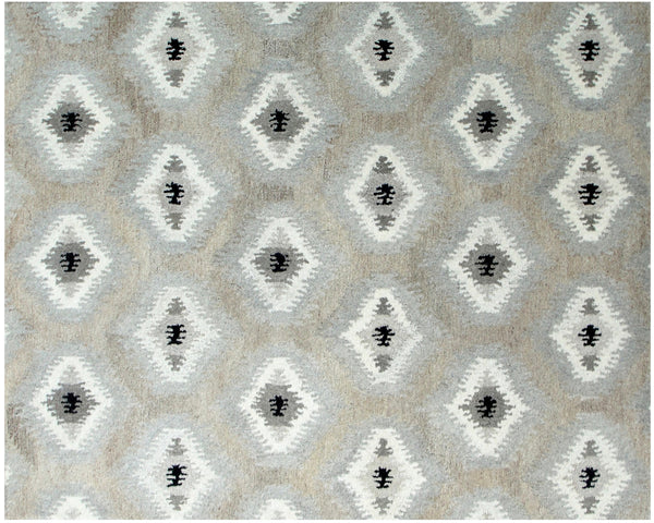 Homeroots 5' X 8' Natural Wool Southwestern Hand Tufted Non Skid Area Rug  Wool 558184