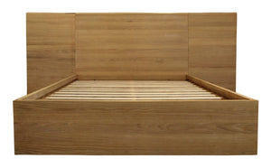 Homeroots Natural Wood Queen Bed Frame  Oak Wood Veneers,Mdf Wood 558193