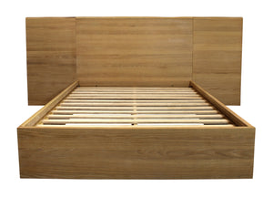 Homeroots Natural Wood Queen Bed Frame  Oak Wood Veneers,Mdf Wood 558193