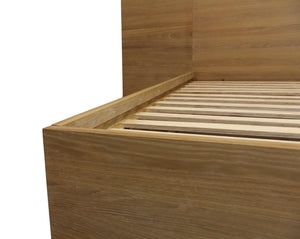 Homeroots Natural Wood Queen Bed Frame  Oak Wood Veneers,Mdf Wood 558193