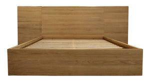 Homeroots Natural Wood King Bed Frame  Oak Wood Veneers,Mdf Wood 558194