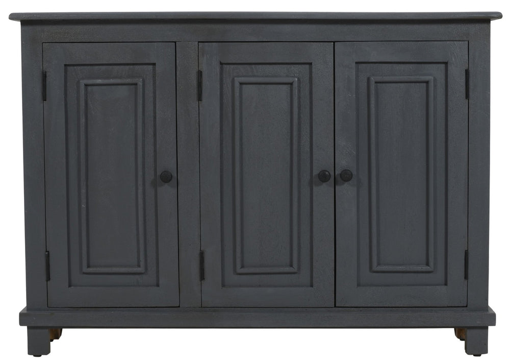 HomeRoots 51" Coastal-Inspired Gray Solid Wood Sideboard with 3 Doors, Rustic Charm, & Ample Storage Space 558210