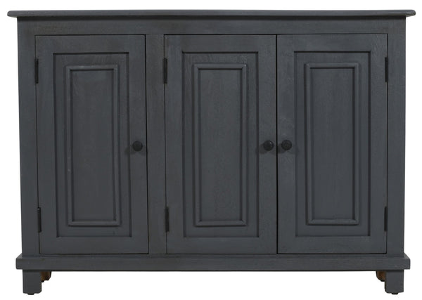 HomeRoots 51" Coastal-Inspired Gray Solid Wood Sideboard with 3 Doors, Rustic Charm, & Ample Storage Space 558210