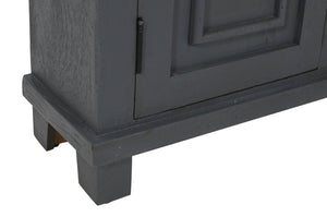 HomeRoots 51" Coastal-Inspired Gray Solid Wood Sideboard with 3 Doors, Rustic Charm, & Ample Storage Space 558210