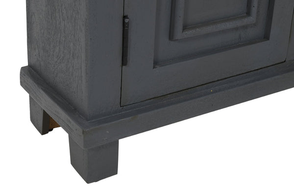 HomeRoots 51" Coastal-Inspired Gray Solid Wood Sideboard with 3 Doors, Rustic Charm, & Ample Storage Space 558210