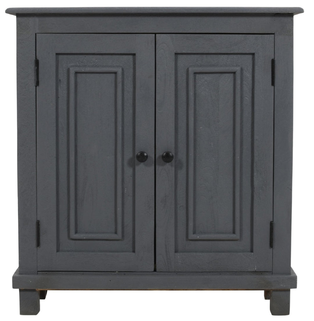 HomeRoots 34" Coastal Gray Solid Wood Sideboard with Antique Hardware, Perfect for Stylish Storage & Decor 558211