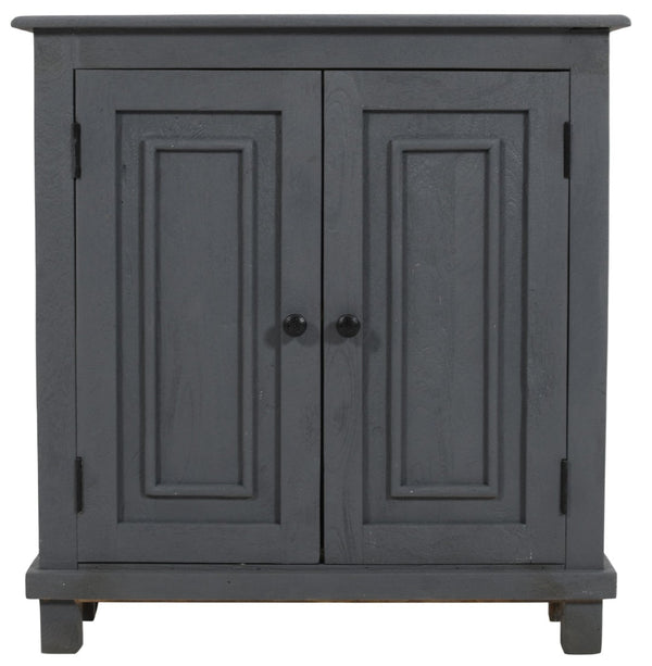 HomeRoots 34" Coastal Gray Solid Wood Sideboard with Antique Hardware, Perfect for Stylish Storage & Decor 558211