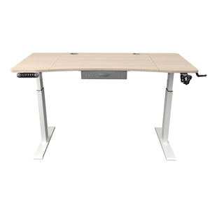 Homeroots 55" Adjustable Oak And White Standing Desk   558230