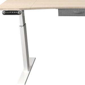 Homeroots 55" Adjustable Oak And White Standing Desk   558230