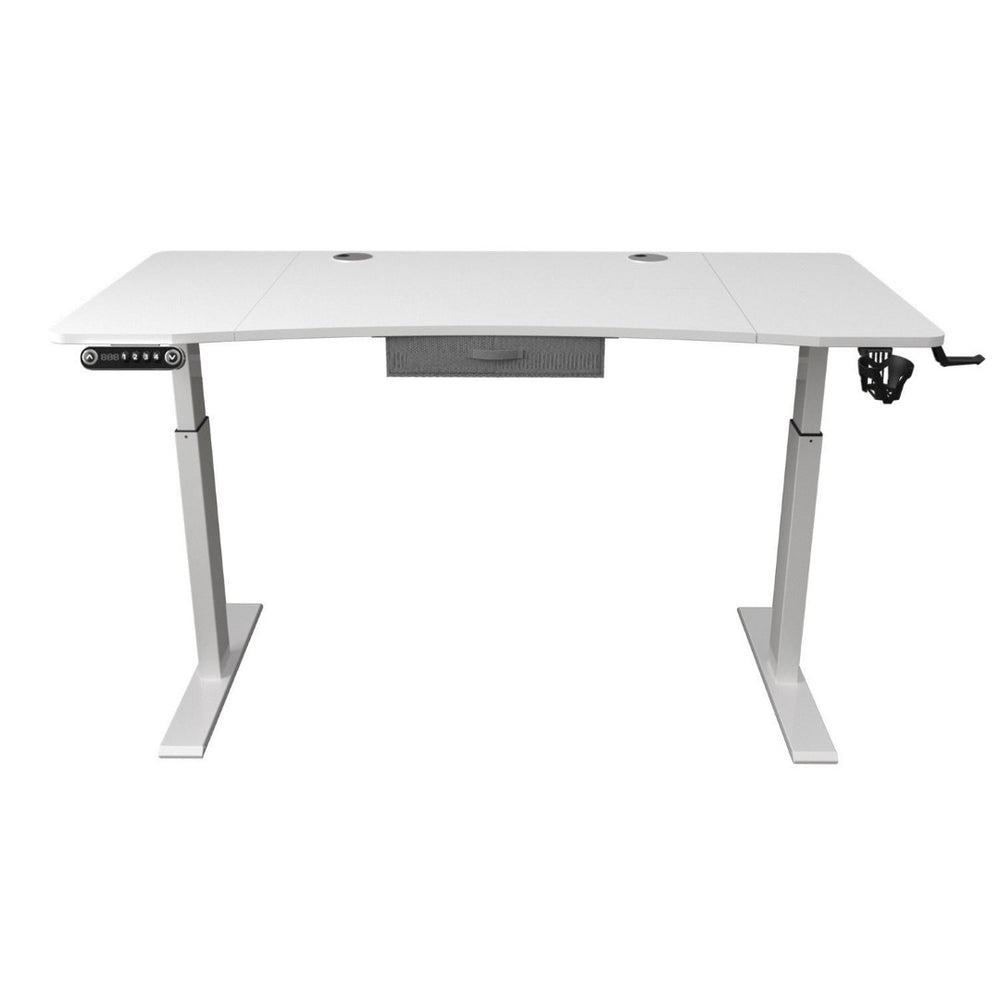 HomeRoots 63" Adjustable White Standing Desk - Enhance Productivity with Ergonomic Design and Stylish Aesthetics 558232