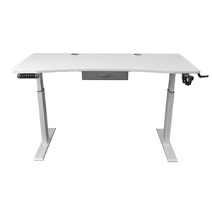 HomeRoots 63" Adjustable White Standing Desk - Enhance Productivity with Ergonomic Design and Stylish Aesthetics 558232