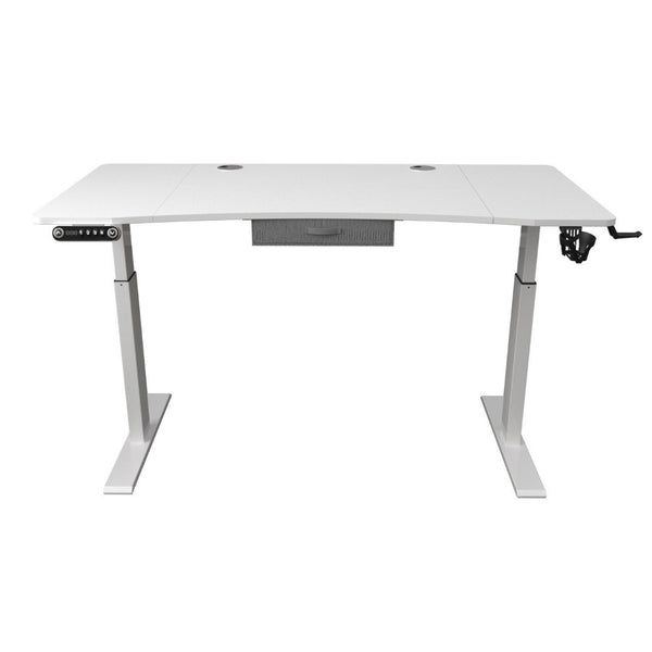 HomeRoots 63" Adjustable White Standing Desk - Enhance Productivity with Ergonomic Design and Stylish Aesthetics 558232