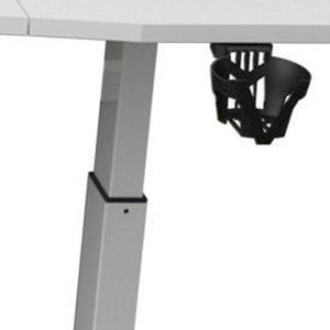 HomeRoots 63" Adjustable White Standing Desk - Enhance Productivity with Ergonomic Design and Stylish Aesthetics 558232