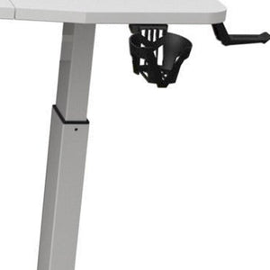 HomeRoots 63" Adjustable White Standing Desk - Enhance Productivity with Ergonomic Design and Stylish Aesthetics 558232