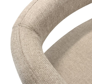 Homeroots 25" Ivory Metal And Fabric Low Back Bar Chair With Armrests And Footrest For Ultimate Comfort   558307