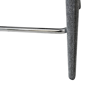 Homeroots 25" Gray Metal And Fabric Low Back Counter Height Bar Chair With Armrests For Ultimate Comfort   558308