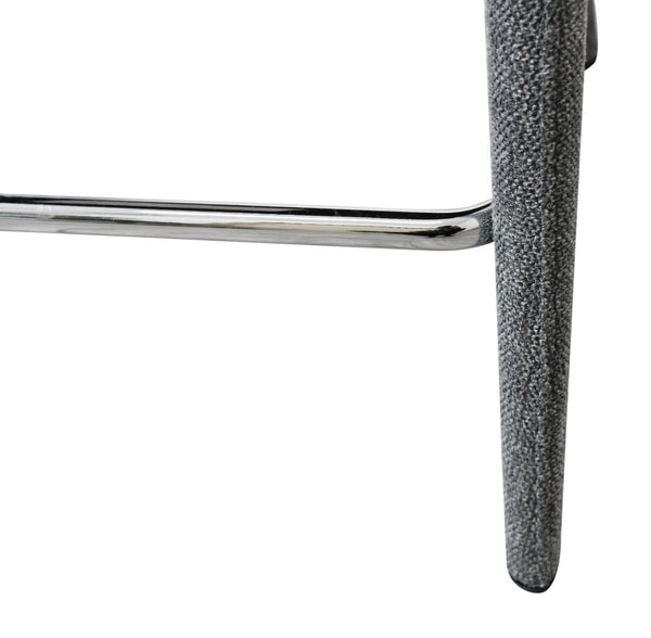 Homeroots 25" Gray Metal And Fabric Low Back Counter Height Bar Chair With Armrests For Ultimate Comfort   558308