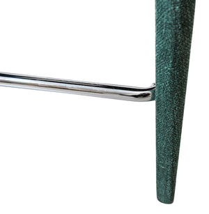 Homeroots 25" Teal Blue Metal & Fabric Bar Chair With Low Back, Armrests, And Footrest For Ultimate Comfort   558309