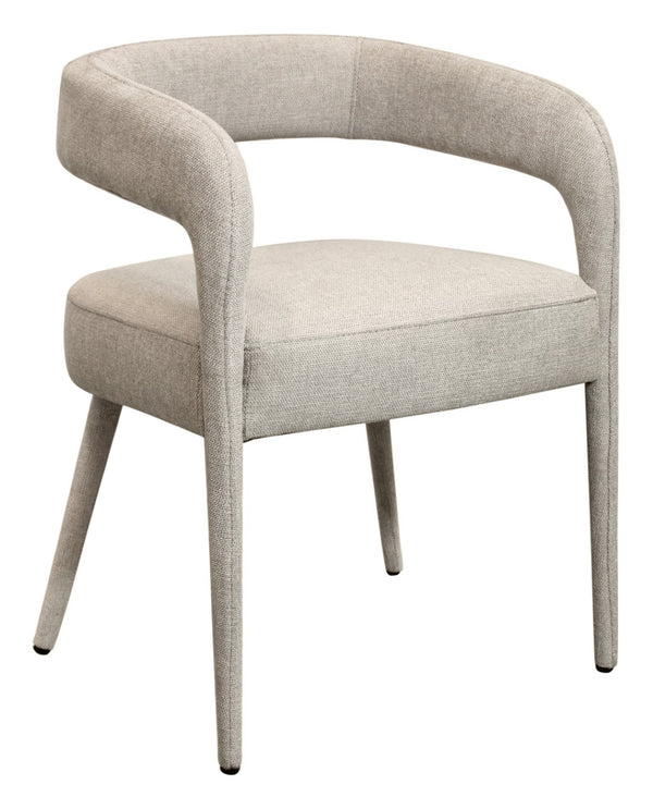 HomeRoots Set of Two Ivory Upholstered Linen Dining Side Chairs with Modern Open Back for Stylish Comfort 558310