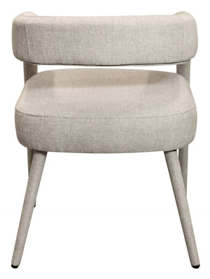 HomeRoots Set of Two Ivory Upholstered Linen Dining Side Chairs with Modern Open Back for Stylish Comfort 558310