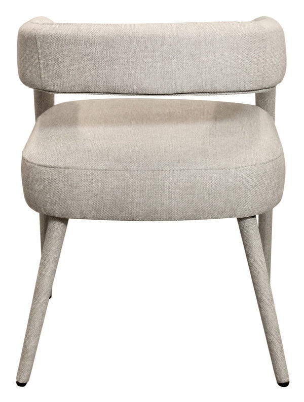 HomeRoots Set of Two Ivory Upholstered Linen Dining Side Chairs with Modern Open Back for Stylish Comfort 558310