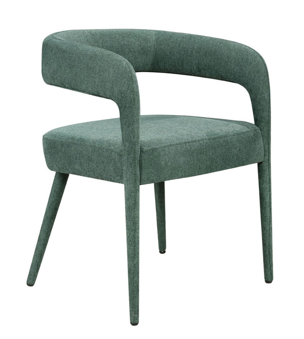 HomeRoots Set of Two Modern Green Linen Upholstered Side Chairs – Stylish Comfort for Dining & Accent Use 558312