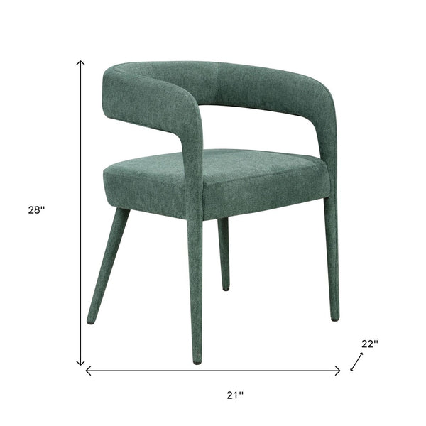HomeRoots Set of Two Modern Green Linen Upholstered Side Chairs – Stylish Comfort for Dining & Accent Use 558312