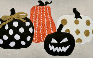 English Elm Halloween Pumpkin Embroidered Throw Pillow – Whimsical Polka Dot Cushion For Spooky Decor Fun B357P360653