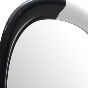 HomeRoots 31" Black and White Oval Accent Mirror - Modern Geometric Steel Frame for Stylish Home Decor Upgrade 558339
