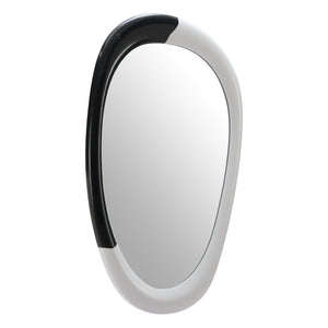 HomeRoots 31" Black and White Oval Accent Mirror - Modern Geometric Steel Frame for Stylish Home Decor Upgrade 558339