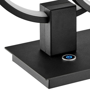 Homeroots 15" Black Metal Dimmable Led Table Lamp - Modern Round Circle Design For Elegant Home Accent   558365